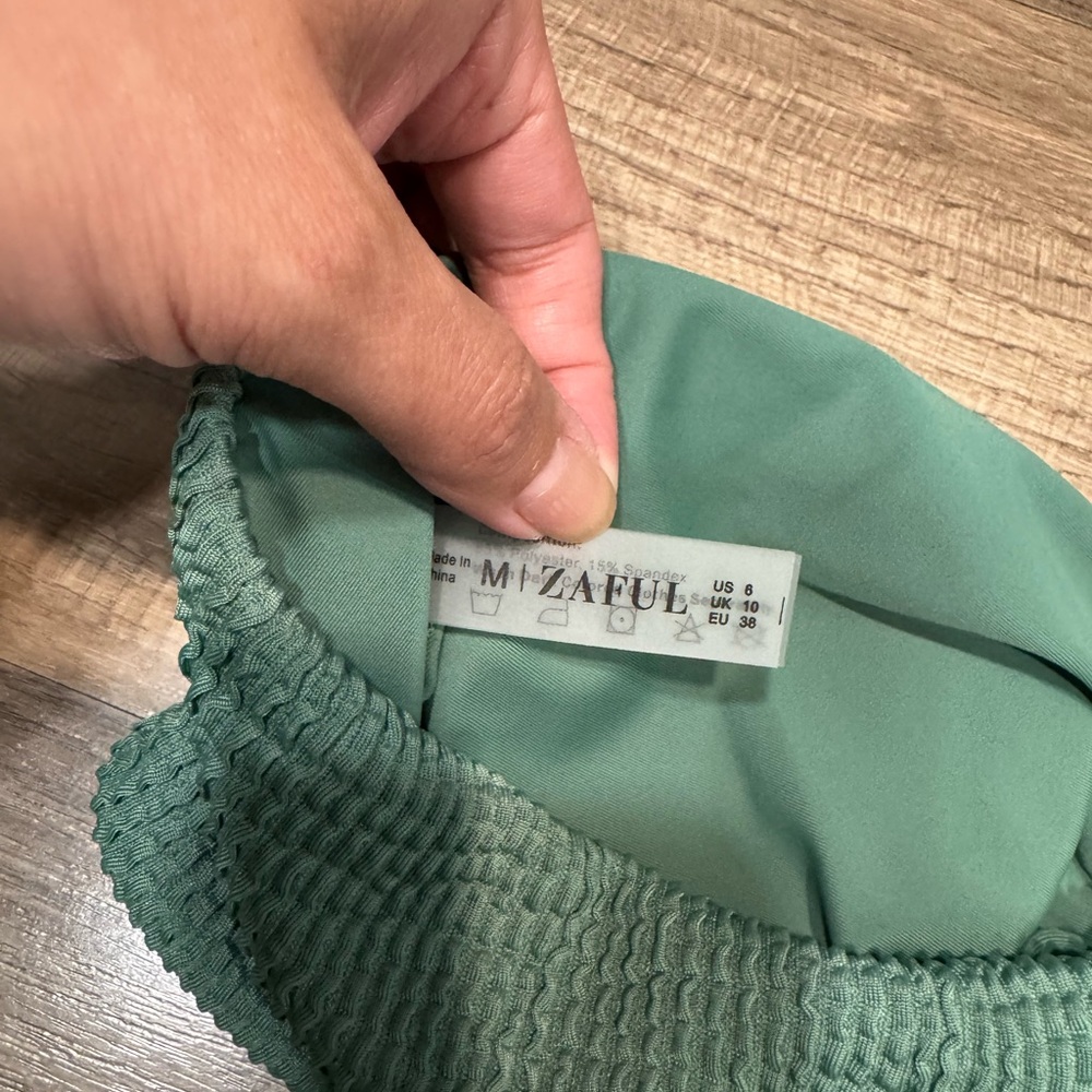 Zaful Green Textured Bikini Set - Picture 4 of 6
